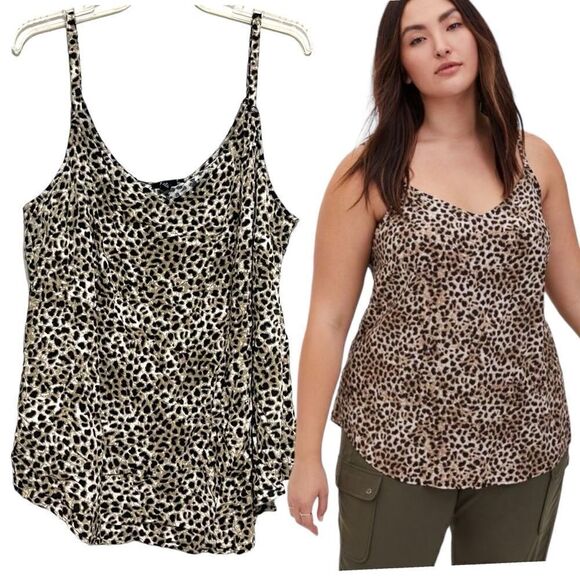 Torrid Ava Stretch Challis Cami Chee Leopard Size 4 (4X) - Picture 1 of 9